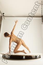 Nude Woman White Kneeling poses - ALL Slim long brown Multi angle poses Pinup