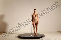 Nude Gymnastic poses Woman White Moving poses Slim long brown Dynamic poses Pinup