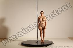 Nude Gymnastic poses Woman White Moving poses Slim long brown Dynamic poses Pinup