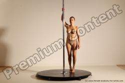 Nude Gymnastic poses Woman White Moving poses Slim long brown Dynamic poses Pinup