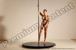 Nude Gymnastic poses Woman White Moving poses Slim long brown Dynamic poses Pinup