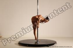 Nude Gymnastic poses Woman White Moving poses Slim long brown Dynamic poses Pinup