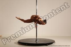 Nude Gymnastic poses Woman White Moving poses Slim long brown Dynamic poses Pinup