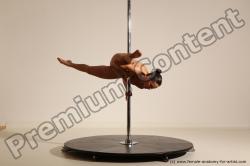 Nude Gymnastic poses Woman White Moving poses Slim long brown Dynamic poses Pinup