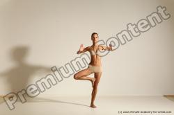 Underwear Gymnastic poses Woman White Moving poses Slim long brown Dynamic poses Academic