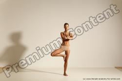 Underwear Gymnastic poses Woman White Moving poses Slim long brown Dynamic poses Academic