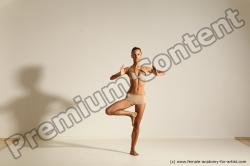 Underwear Gymnastic poses Woman White Moving poses Slim long brown Dynamic poses Academic