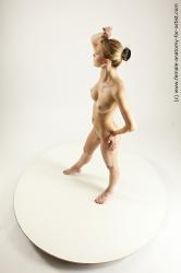 Nude Woman White Standing poses - ALL Slim long blond Standing poses - simple Multi angle poses Pinup