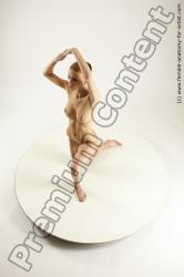 Nude Woman White Kneeling poses - ALL Slim long blond Multi angle poses Pinup