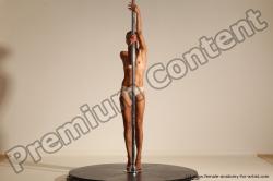 Nude Gymnastic poses Woman White Slim long brown Dancing Dynamic poses Pinup