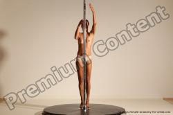 Nude Gymnastic poses Woman White Slim long brown Dancing Dynamic poses Pinup