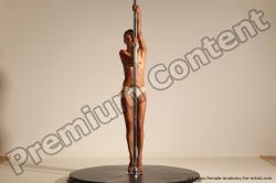 Nude Gymnastic poses Woman White Slim long brown Dancing Dynamic poses Pinup