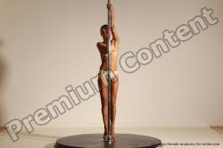 Nude Gymnastic poses Woman White Slim long brown Dancing Dynamic poses Pinup