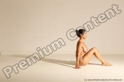 Nude Gymnastic poses Woman White Moving poses Slim long brown Dynamic poses Pinup