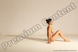 Nude Gymnastic poses Woman White Moving poses Slim long brown Dynamic poses Pinup