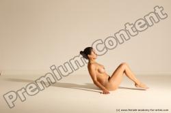 Nude Gymnastic poses Woman White Moving poses Slim long brown Dynamic poses Pinup