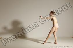 Underwear Woman White Slim long brown Dancing Dynamic poses Academic