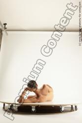 Nude Woman White Laying poses - ALL Pregnant long brown Multi angle poses Pinup