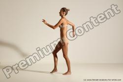 Underwear Woman White Slim long brown Dancing Dynamic poses Academic