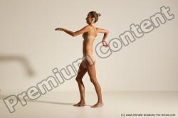 Underwear Woman White Slim long brown Dancing Dynamic poses Academic