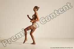 Underwear Woman White Slim long brown Dancing Dynamic poses Academic