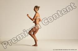 Underwear Woman White Slim long brown Dancing Dynamic poses Academic