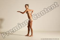 Underwear Woman White Slim long brown Dancing Dynamic poses Academic