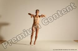 Underwear Woman White Slim long brown Dancing Dynamic poses Academic