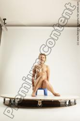 Nude Woman White Sitting poses - ALL Slim long blond Sitting poses - simple Multi angle poses Pinup