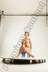 Nude Woman White Sitting poses - ALL Slim long blond Sitting poses - simple Multi angle poses Pinup