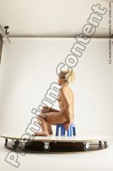 Nude Woman White Sitting poses - ALL Slim long blond Sitting poses - simple Multi angle poses Pinup