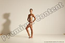 Underwear Woman Slim long brown Dancing Dynamic poses Academic