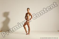 Underwear Woman Slim long brown Dancing Dynamic poses Academic