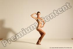 Underwear Woman Slim long brown Dancing Dynamic poses Academic