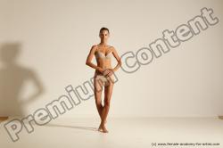 Underwear Woman Slim long brown Dancing Dynamic poses Academic