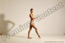 Underwear Woman Slim long brown Dancing Dynamic poses Academic