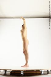 Nude Woman Slim long brown Multi angle poses Pinup