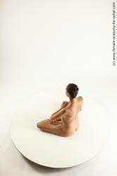 Nude Woman White Sitting poses - ALL Pregnant long brown Sitting poses - simple Multi angle poses Pinup