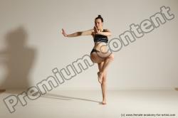 Underwear Woman White Slim long brown Dancing Dynamic poses Academic