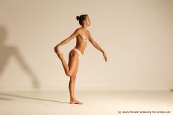 Nude Gymnastic poses Woman White Slim long brown Dynamic poses Pinup