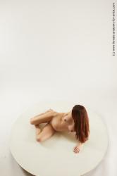 Nude Woman White Laying poses - ALL Pregnant Laying poses - on side long brown Multi angle poses Pinup