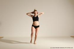 Underwear Woman White Slim long blond Dancing Standard Photoshoot Academic