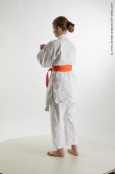 Sportswear Woman White Standing poses - ALL Slim long brown Fighting Standard Photoshoot  Academic