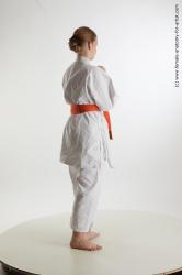 Sportswear Woman White Standing poses - ALL Slim long brown Fighting Standard Photoshoot  Academic