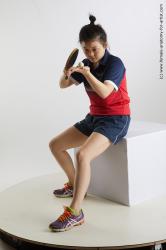 Sportswear Woman Asian Sitting poses - ALL Average medium black Sitting poses - simple Standard Photoshoot Academic