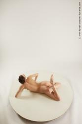 Nude Woman White Laying poses - ALL Underweight Laying poses - on stomach medium brown Multi angle poses Pinup