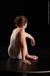 Underwear Woman White Sitting poses - ALL Average long brown Sitting poses - simple Standard Photoshoot  Academic