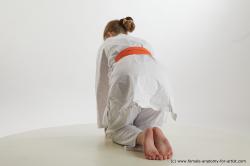 Sportswear Woman White Kneeling poses - ALL Average Kneeling poses - on both knees long blond Standard Photoshoot  Academic