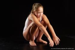 Underwear Woman White Sitting poses - ALL Average long brown Sitting poses - on knees Standard Photoshoot  Academic