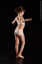 Underwear Woman White Standing poses - ALL Slim long brown Standing poses - simple Standard Photoshoot  Academic